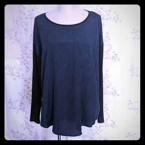 Michael kors scoop neck long sleeve silky blouse